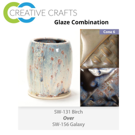 Birch SW131 over Galaxy SW156 Stoneware Combination